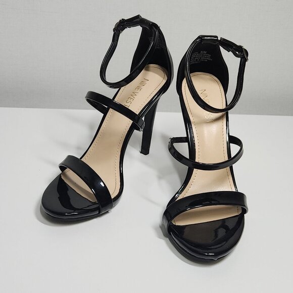 Nine West Lioro High Stiletto Heel Sandals Black Women's Size 5.5 - Picture 1 of 10